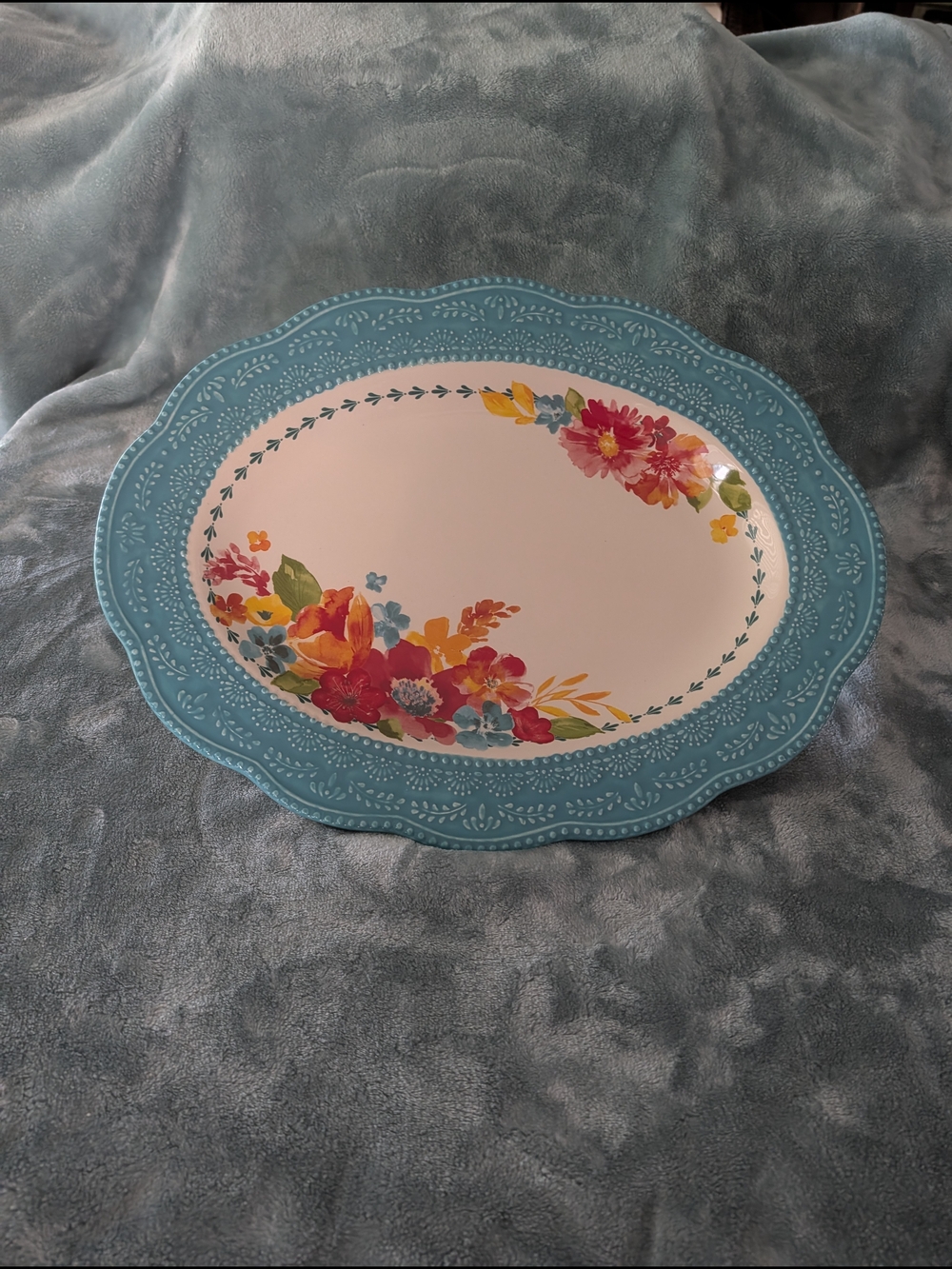 The Pioneer Woman Wildflower Wimsy  Large Ceramic Turkey/Serving Platter